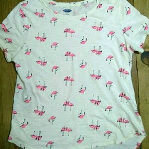 Old Navy Everywhere Pink Flamingo Tee Large